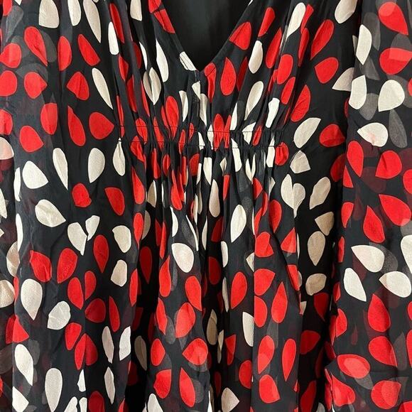 Diane Von Furstenberg Fleurette Silk Mini Dress Butterfly Sleeves Size 4 - Picture 4 of 8